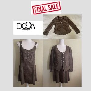 Deca Paris Two Piece Dress and Blazer Forest Green Size: 8